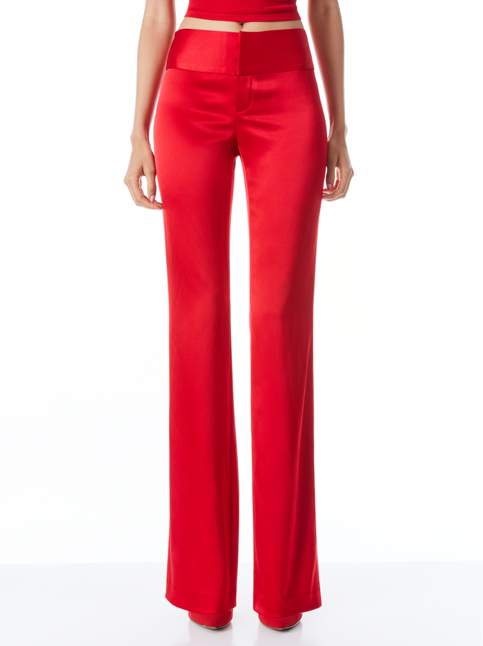 OLIVIA BOOTCUT PANT - PERFECT RUBY - Alice And Olivia