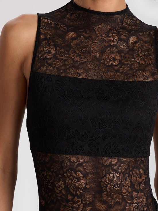 BLACK-NICHOL LACE BODYSUIT