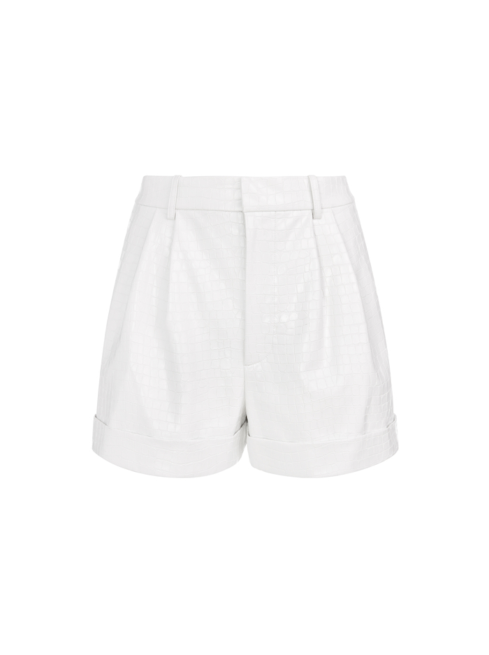 Conry Vegan Leather Short In Off White | Alice And Olivia