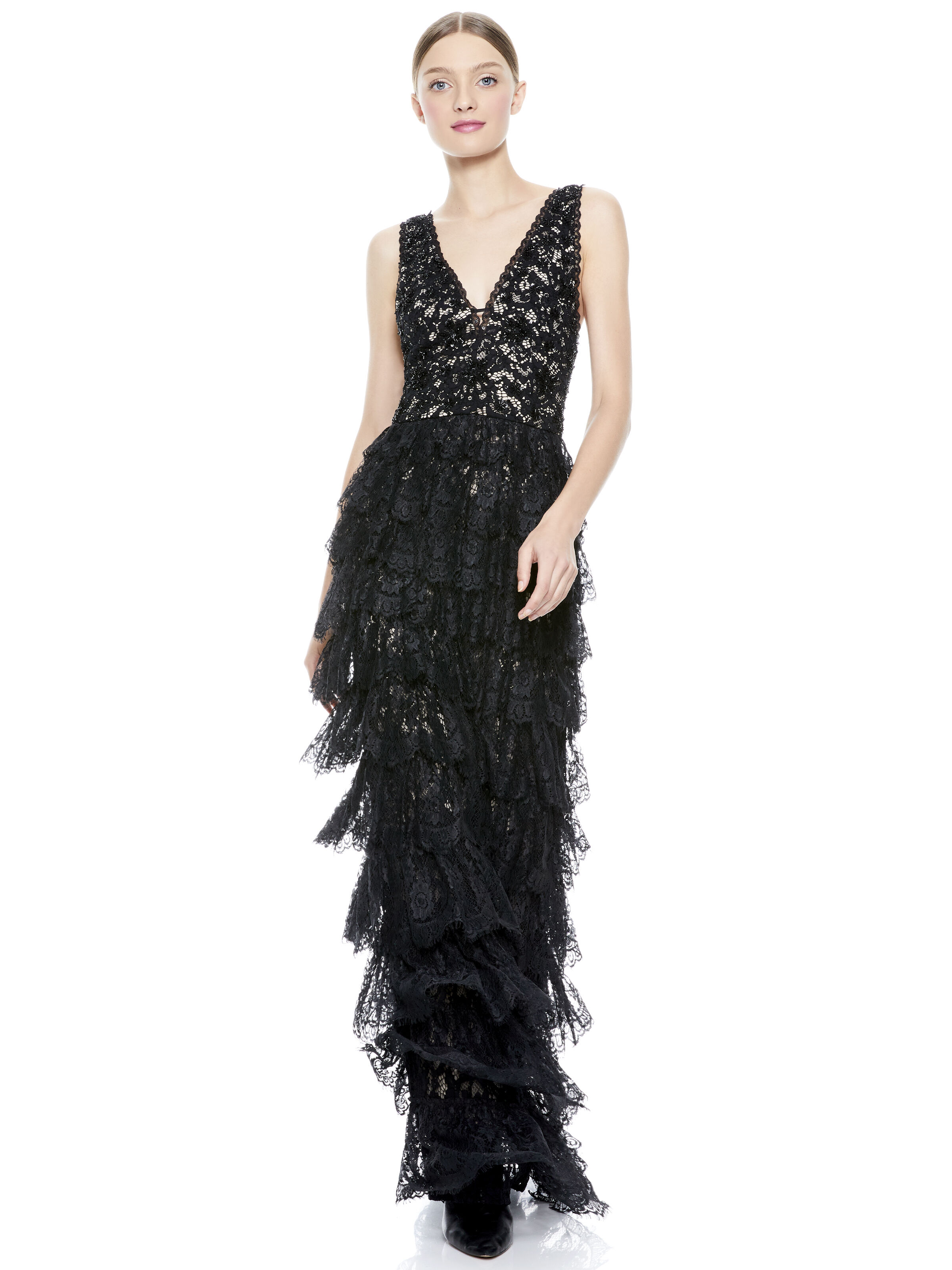 alice and olivia black and white dress
