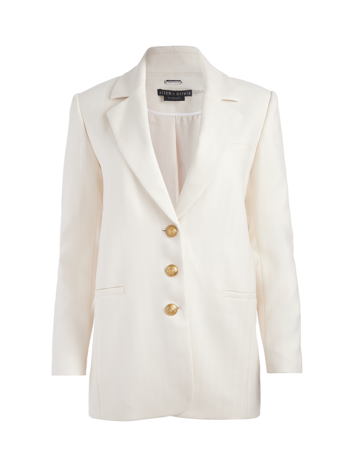 MICHAEL BOXY BLAZER - CHINO/OFF WHITE image 6 - Alice And Olivia