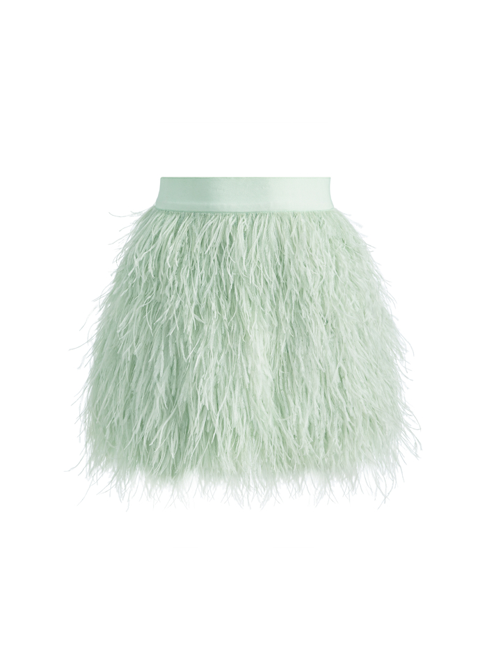 CINA FEATHER SKIRT - SEA SPRAY image 5 - Alice And Olivia