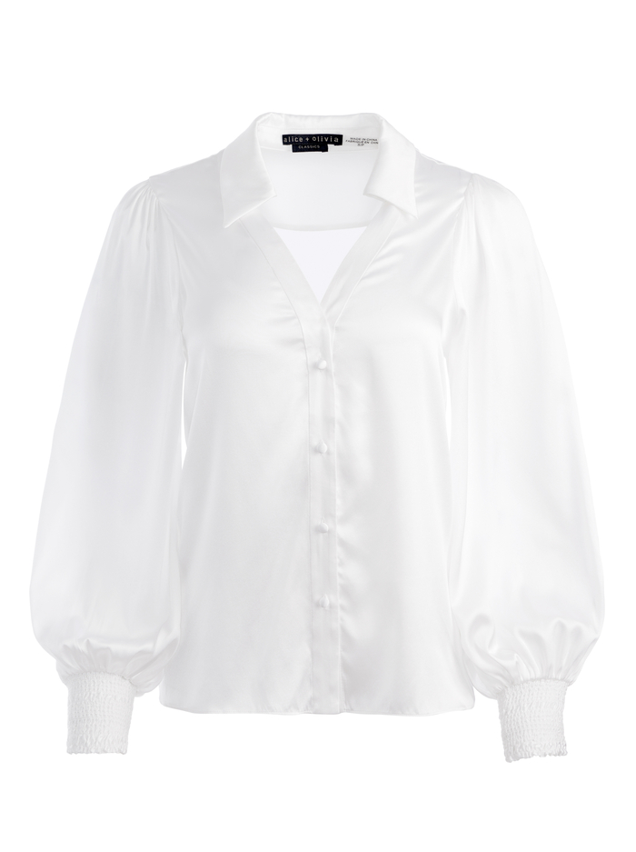 COSIMA BUTTON DOWN BLOUSE - OFF WHITE image 5 - Alice And Olivia