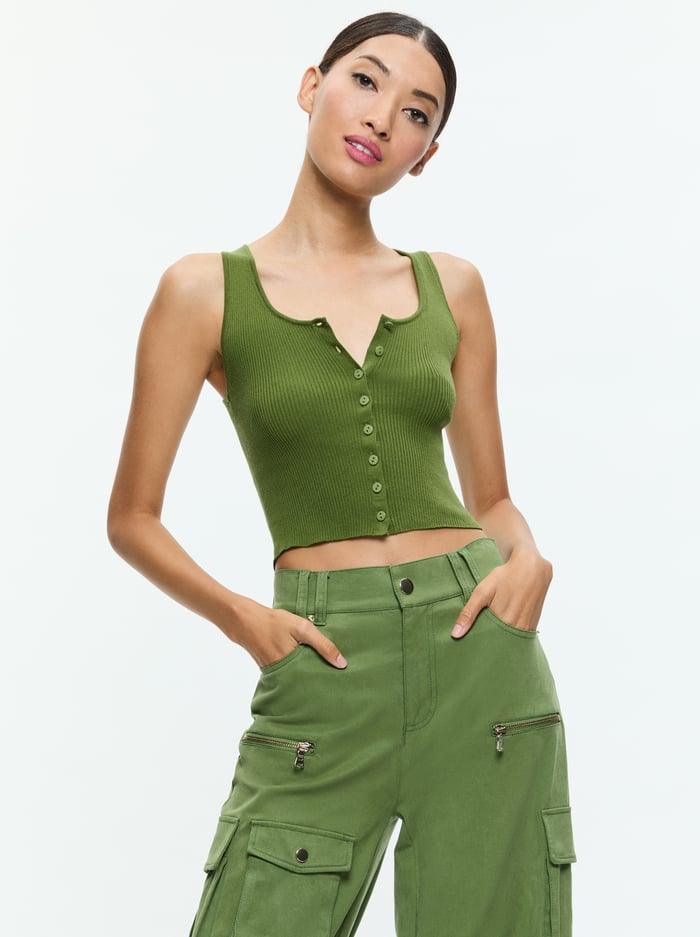 Button Cropped Tank Button Cropped Tank
