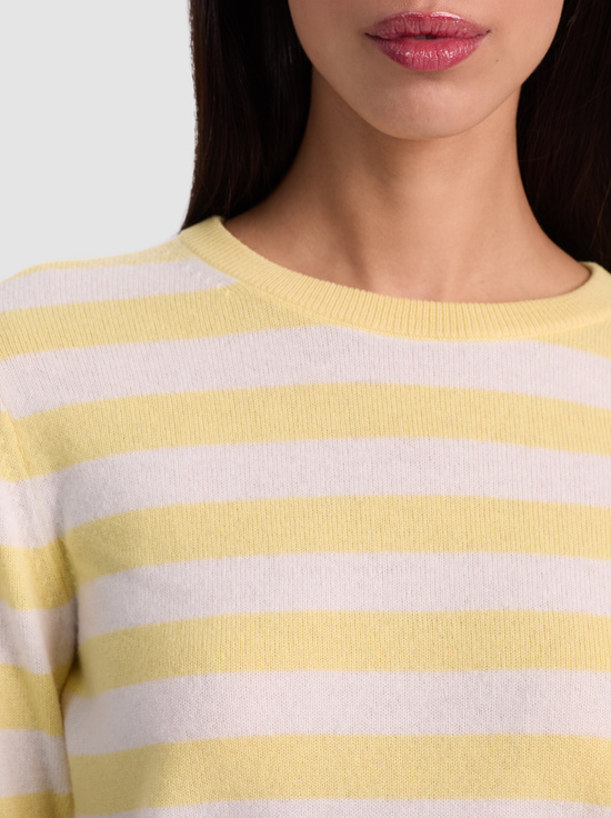 BUTTER/ECRU-CAROLANN CASHMERE SHRUNKEN PULLOVER