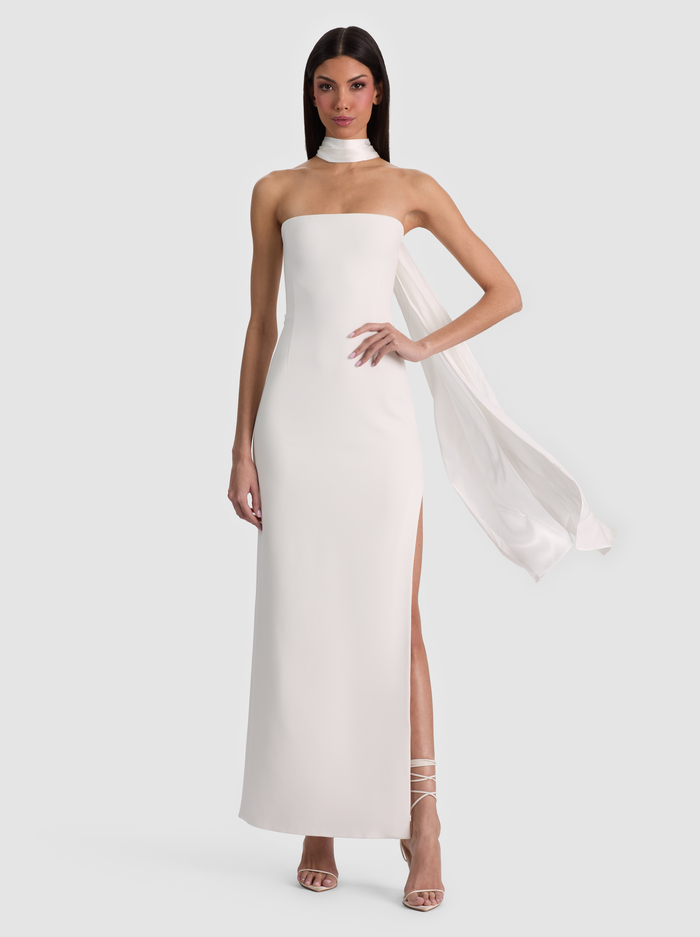 CHANA MAXI DRESS WITH SCARF - OFF WHITE image 4 - ALICE + OLIVIA