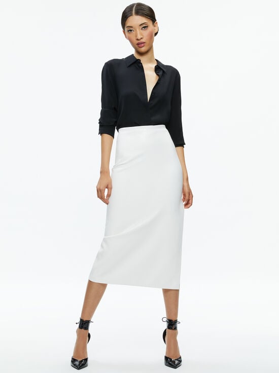 OFF WHITE-MAEVE VEGAN MIDI SKIRT