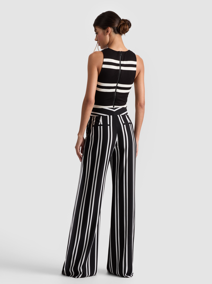 ROTHY BODYSUIT - PADDLEBOARD STRIPE BLACK/ECRU image 2 - Alice And Olivia