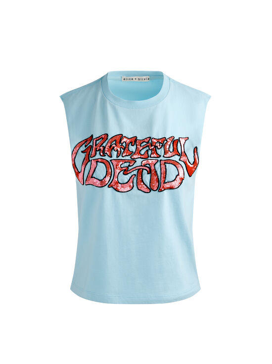 CAROLINA BLUE MULTI-A+O X GRATEFUL DEAD MICAH MUSCLE TANK