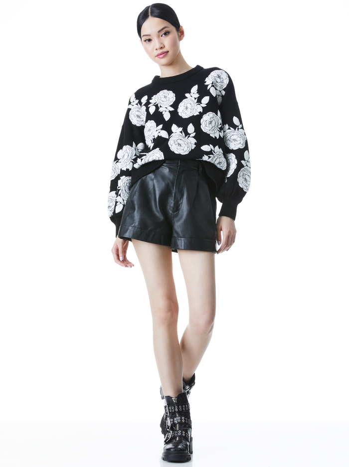 CARWEN EMBROIDERED PULLOVER - BLACK/WHITE image 2 - Alice And Olivia