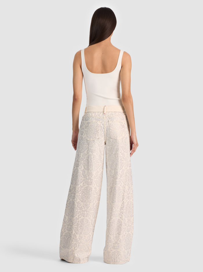 AMAZING EMBELLISHED JEAN - OFF WHITE/MULTI image 2 - ALICE + OLIVIA