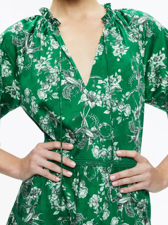 LAYLA TIERED RUFFLE MIDI DRESS - CENTRAL PARK image 3 - ALICE + OLIVIA