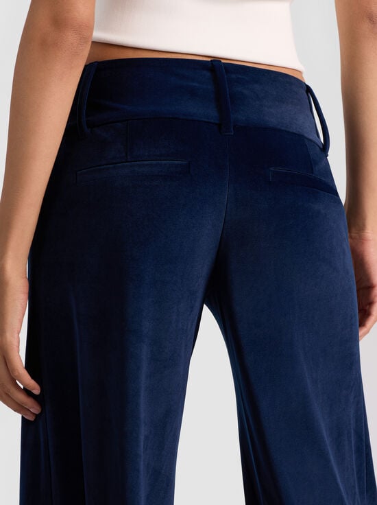 DARK MIDNIGHT BLUE-OLIVIA VELVET WIDE LEG PANT