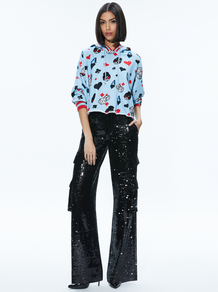 SUNNY BOXY CROPPED HOODIE - ICE MULTI image 2 - Alice And Olivia