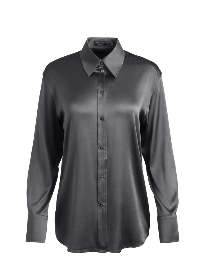PERFECT BUTTON DOWN - CHARCOAL image 5 - Alice And Olivia