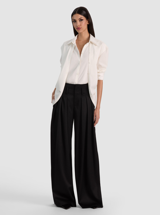 BLACK-BENSON WOOL PLEATED PANT