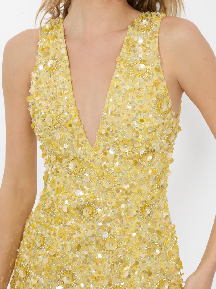 TATUM EMBELLISHED MINI GOWN - BUTTER image 1 - Alice And Olivia