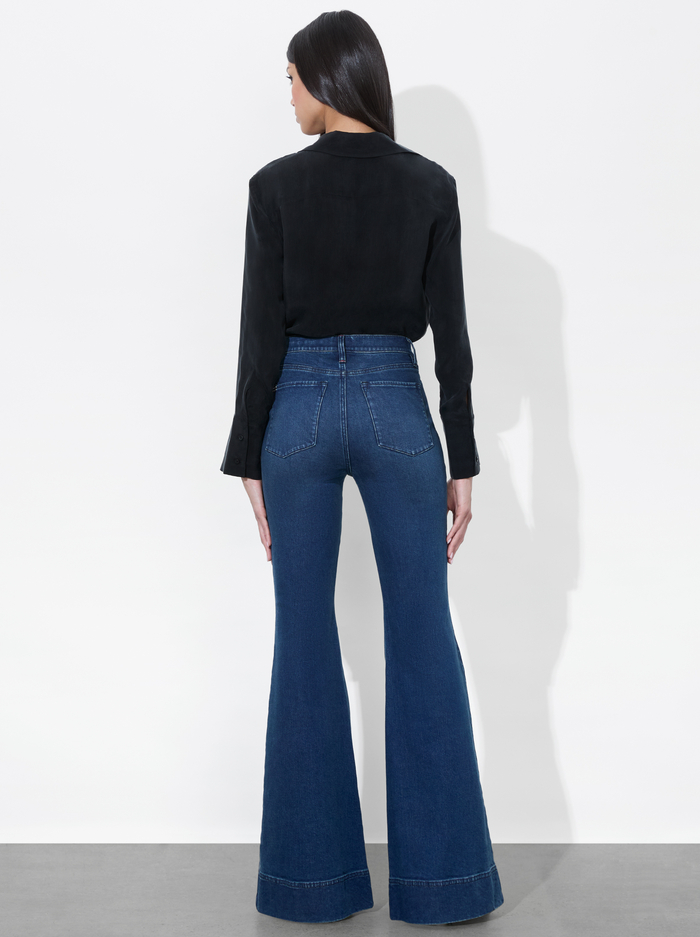 HANNON TIE FRONT BLOUSE - BLACK image 2 - Alice And Olivia