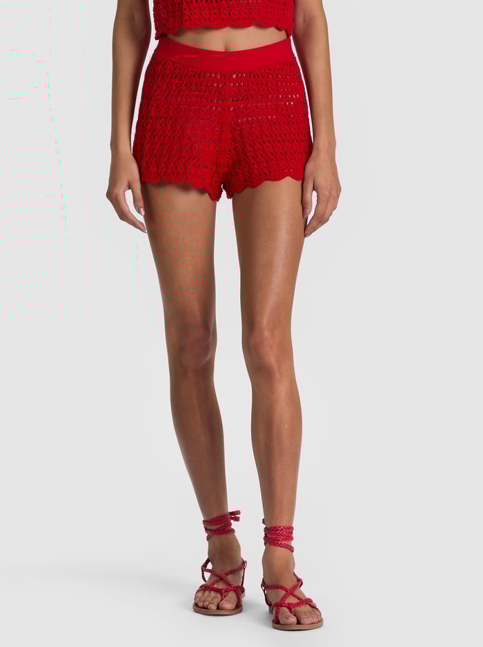 BOBBI CROCHET SHORT - CHILI PEPPER - ALICE + OLIVIA