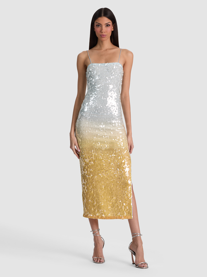 FIFI SEQUIN MIDI DRESS - CLEAR SKIES image 4 - ALICE + OLIVIA
