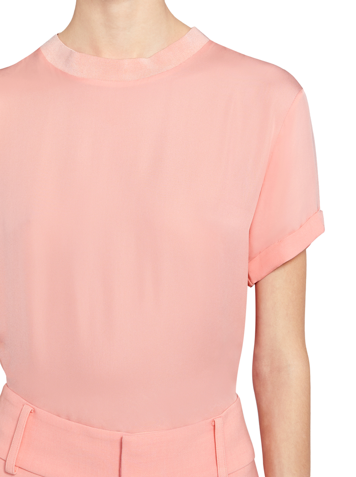 JANN ROLL SLEEVE BOXY TEE - BLUSH image 3 - Alice And Olivia