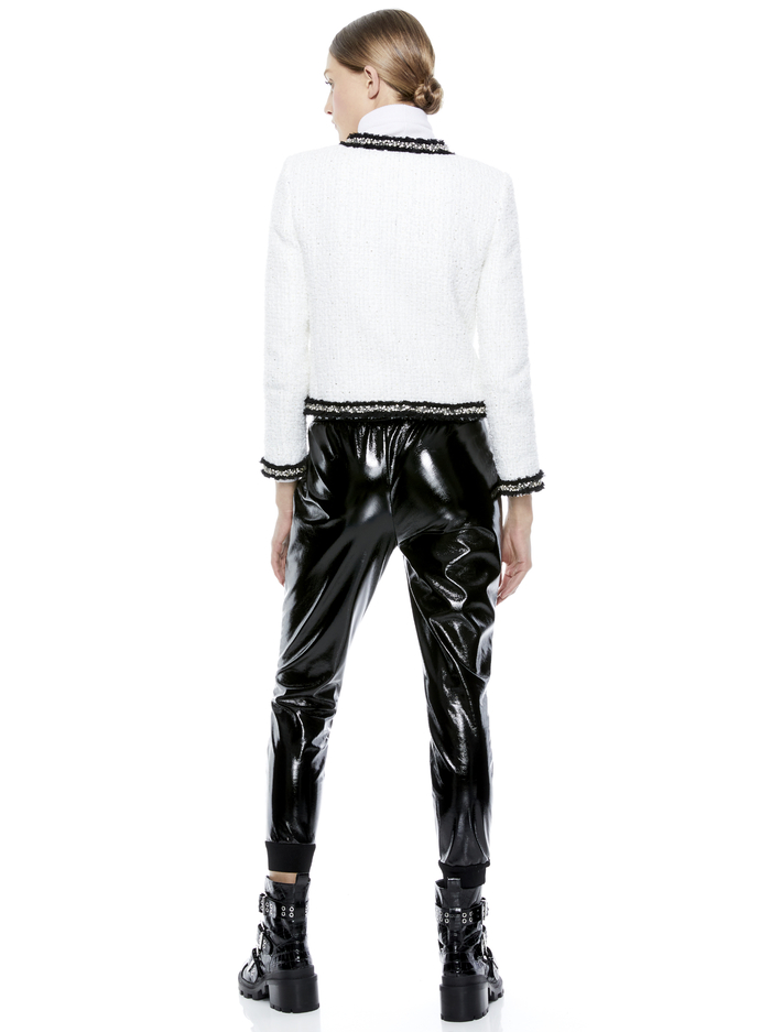 KIDMAN BOXY FRINGE JACKET - WHITE image 1 - Alice And Olivia