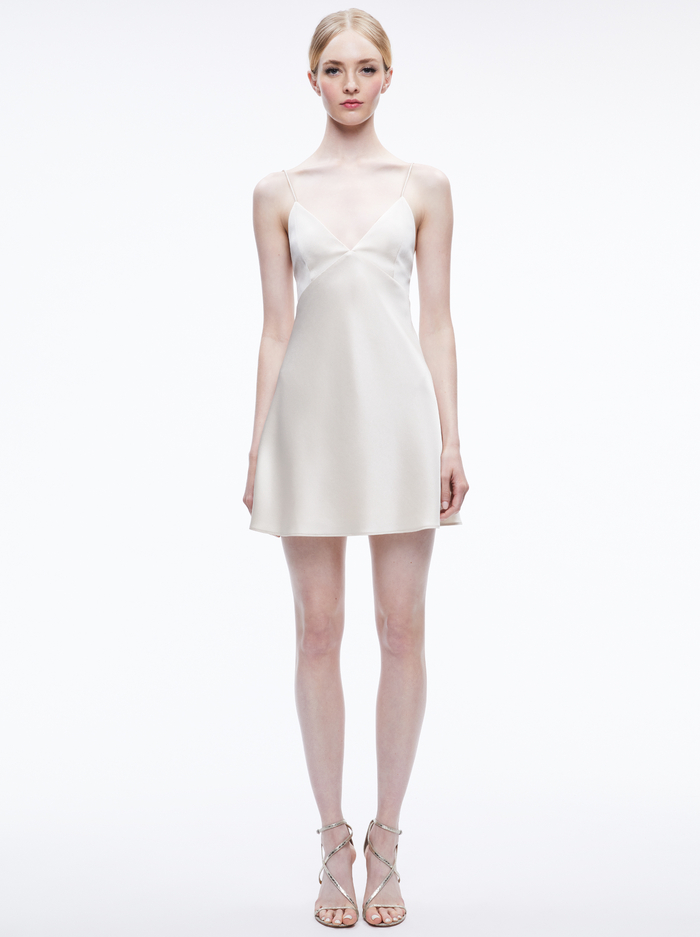 JULIETTA MINI SLIP DRESS - CHAMPAGNE - Alice And Olivia