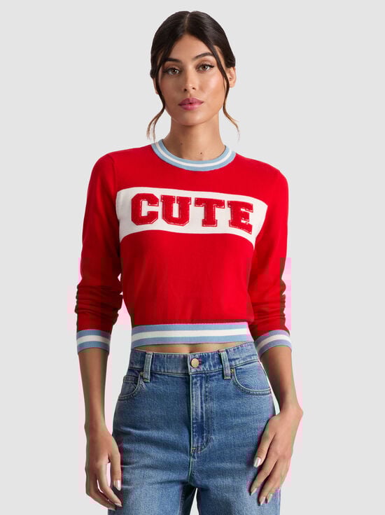 BRIGHT RUBY/MULTI-CAROLANN PULLOVER
