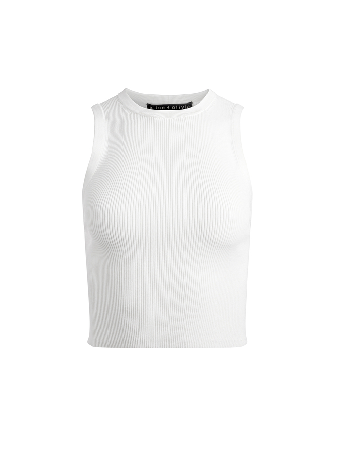 TONITA RIBBED TANK - SOFT WHITE image 5 - Alice And Olivia