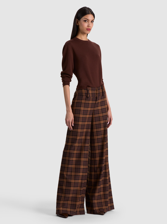 DARK CHOCOLATE/CAMEL-OLIVIA WIDE LEG PANT