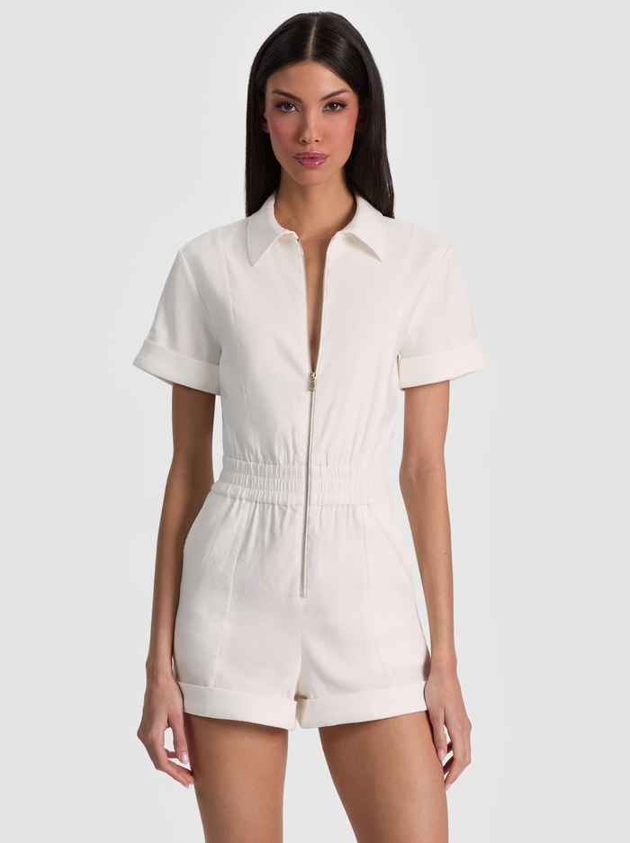 LEVI LINEN ROMPER - OFF WHITE image 3 - ALICE + OLIVIA