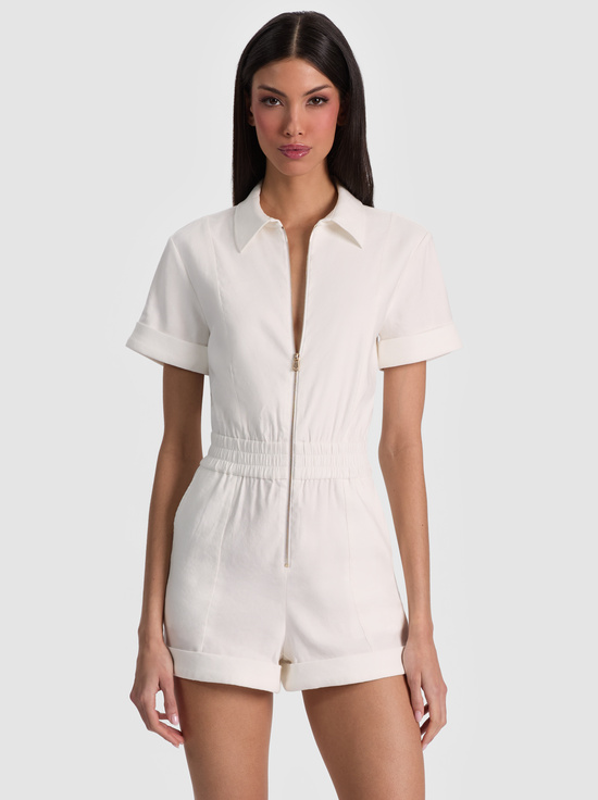 OFF WHITE-LEVI LINEN ROMPER