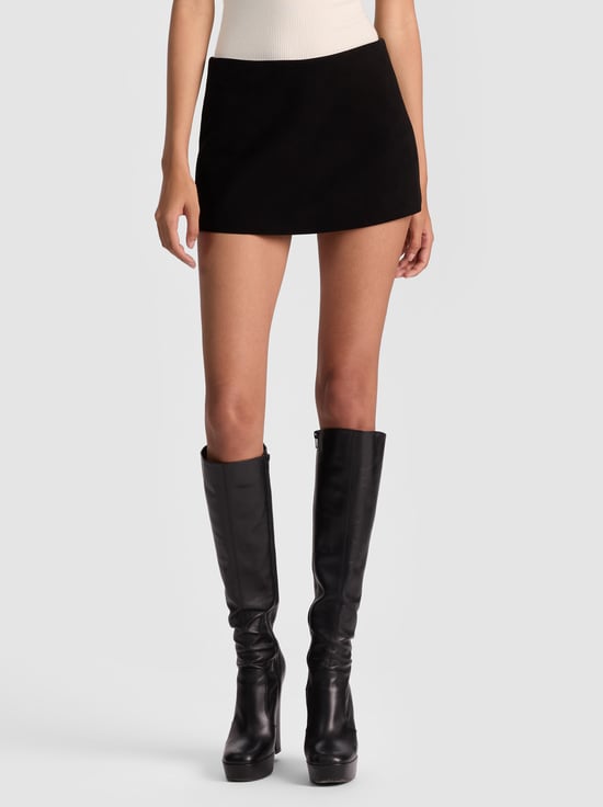 BLACK-MACE SUEDE MINI SKORT