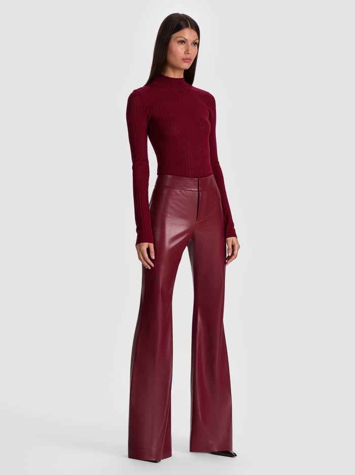 ANDREW VEGAN PANT - OXBLOOD image 4 - Alice And Olivia