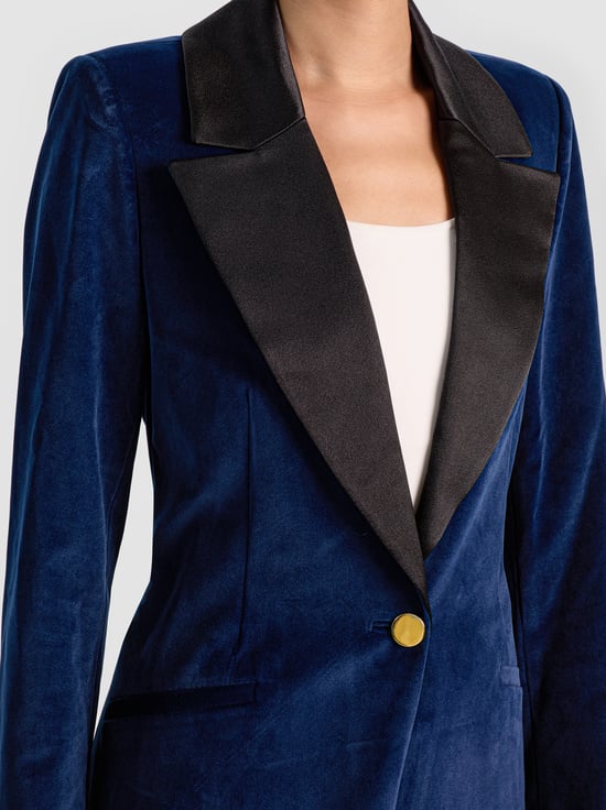 DARK MIDNIGHT BLUE-THEO VELVET COAT