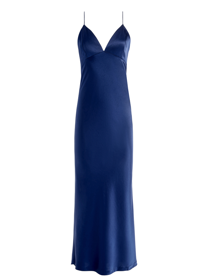 MONTANA LACE UP BACK MAXI GOWN - AZURE image 5 - Alice And Olivia