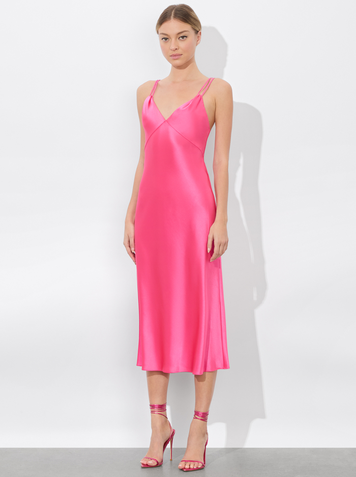 KIRO SLIP DRESS - WILD PINK image 5 - Alice And Olivia