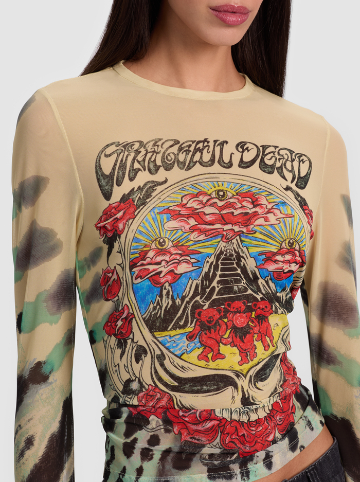 A+O X GRATEFUL DEAD DELAINA TOP - AMPLIFY TIE DYE image 4 - Alice And Olivia