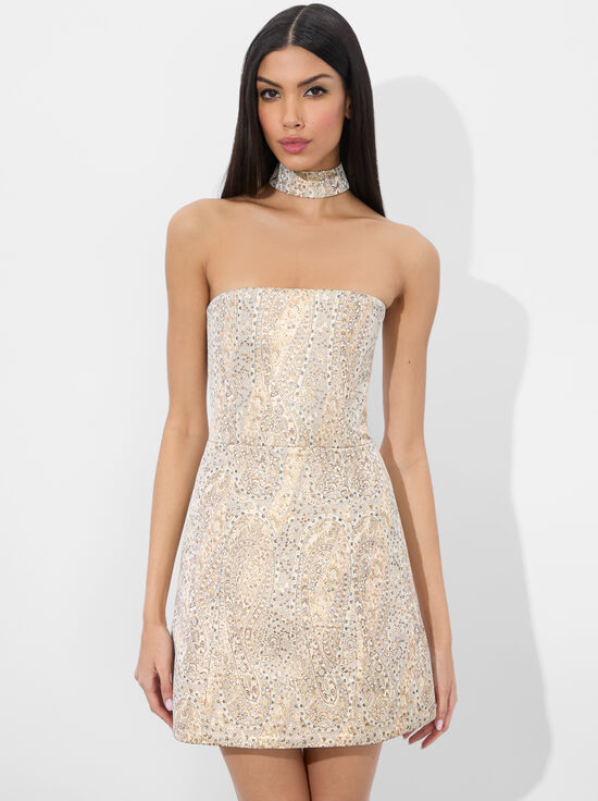 CHAMPAGNE-PAIGE MINI DRESS