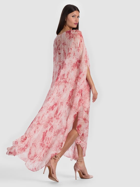 SEA BREEZE ENGLISH ROSE-LINN CAPE MAXI DRESS