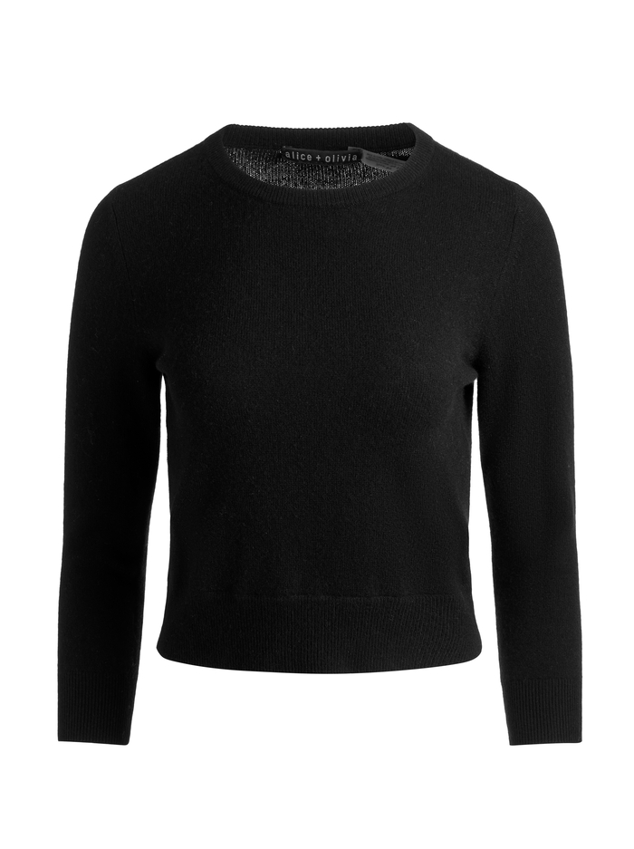 CAROLANN CASHMERE SHRUNKEN PULLOVER - BLACK image 5 - ALICE + OLIVIA