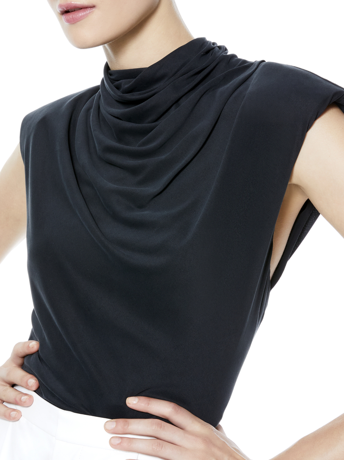 COREEN COWL NECK TOP - BLACK image 2 - ALICE + OLIVIA