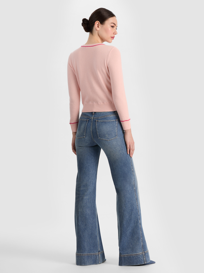 CAROLANN CASHMERE SHRUNKEN PULLOVER - ENGLISH ROSE/DEEP PINK image 2 - ALICE + OLIVIA