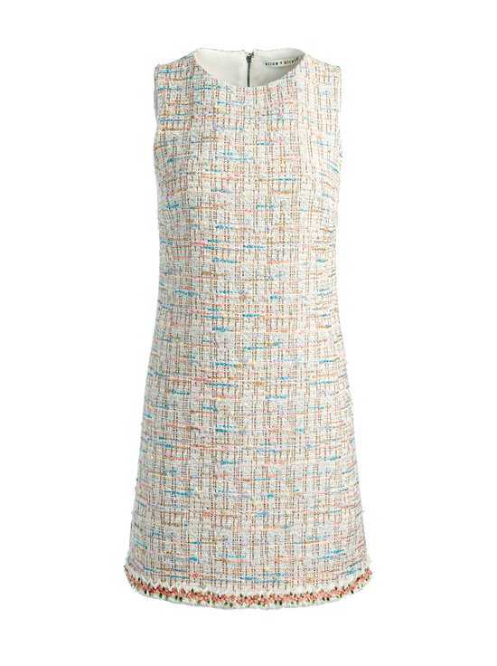 OFF WHITE MULTI-CLYDE MINI DRESS