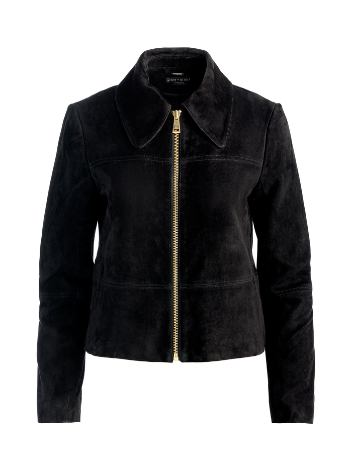 LOGAN SUEDE COAT - BLACK image 5 - ALICE + OLIVIA