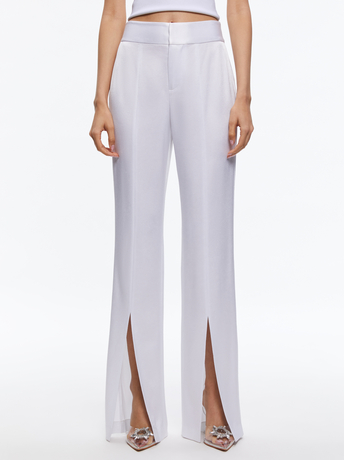 WHITE-JODY HIGH WAISTED FRONT SLIT PANT