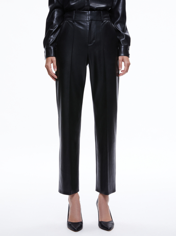 BLACK-MING VEGAN LEATHER ANKLE PANT