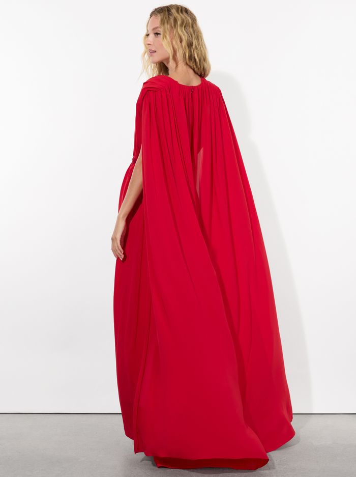 ZENAIDA MAXI CAPE DRESS - BRIGHT RUBY image 1 - Alice And Olivia