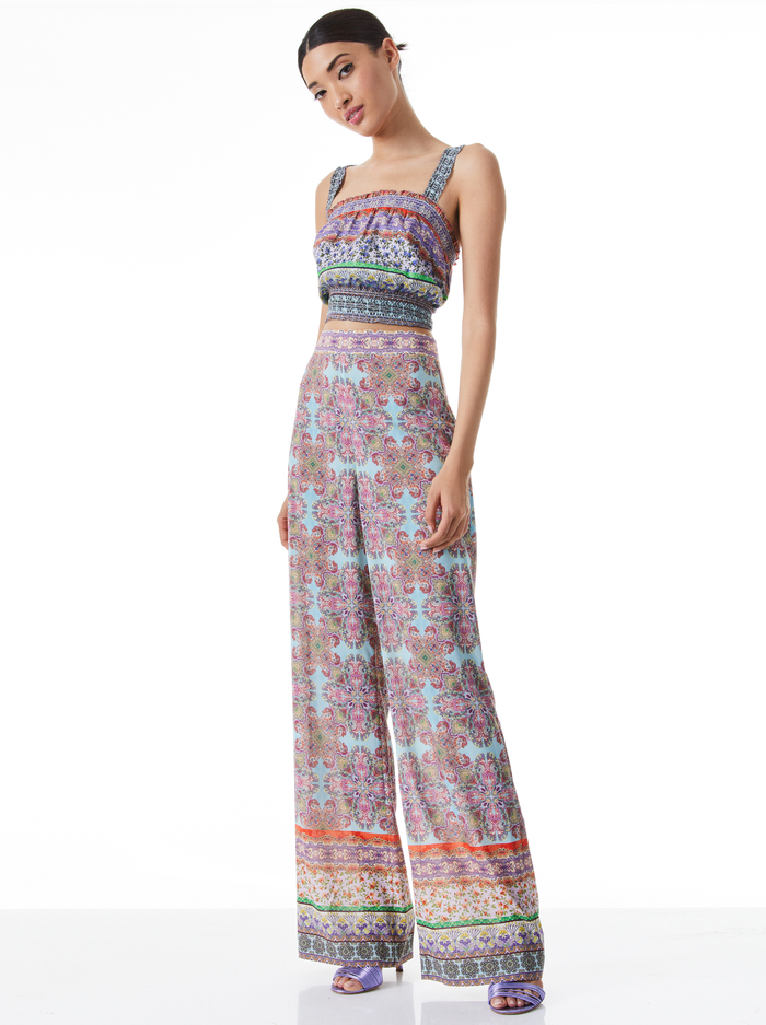 ELMA HIGH WAISTED WIDE LEG PANT - RITZY image 4 - Alice And Olivia