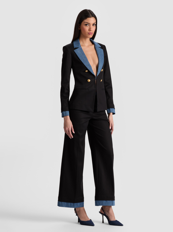 MYA BLAZER - BLACK/LIANA BLUE image 4 - Alice And Olivia
